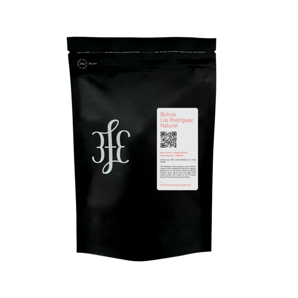 3fe Coffee - Bolivia - Los Rodriguez: Natural, Longberry Peaberry