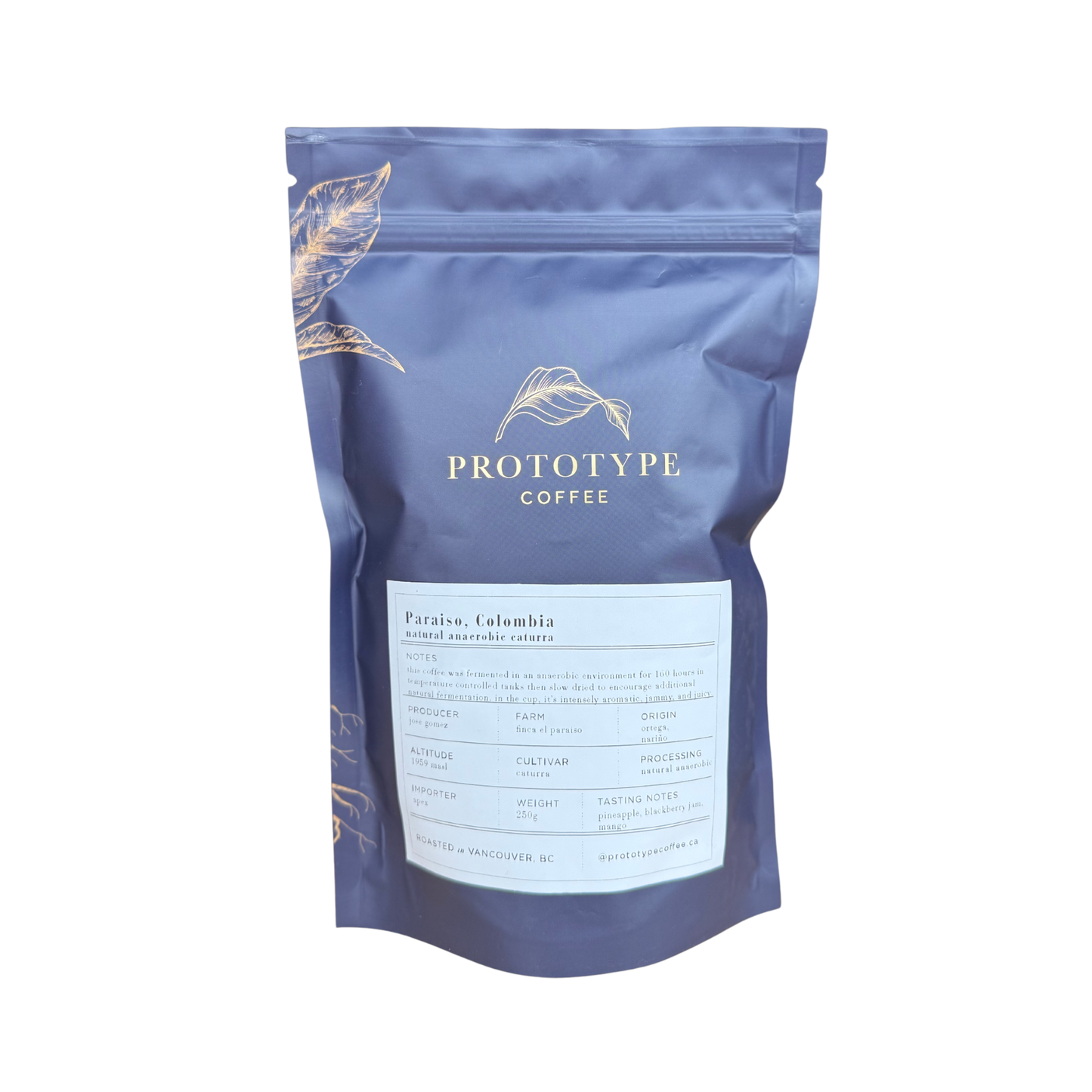 Prototype Coffee - Paraiso, Natural Anaerobic Caturra, Colombia