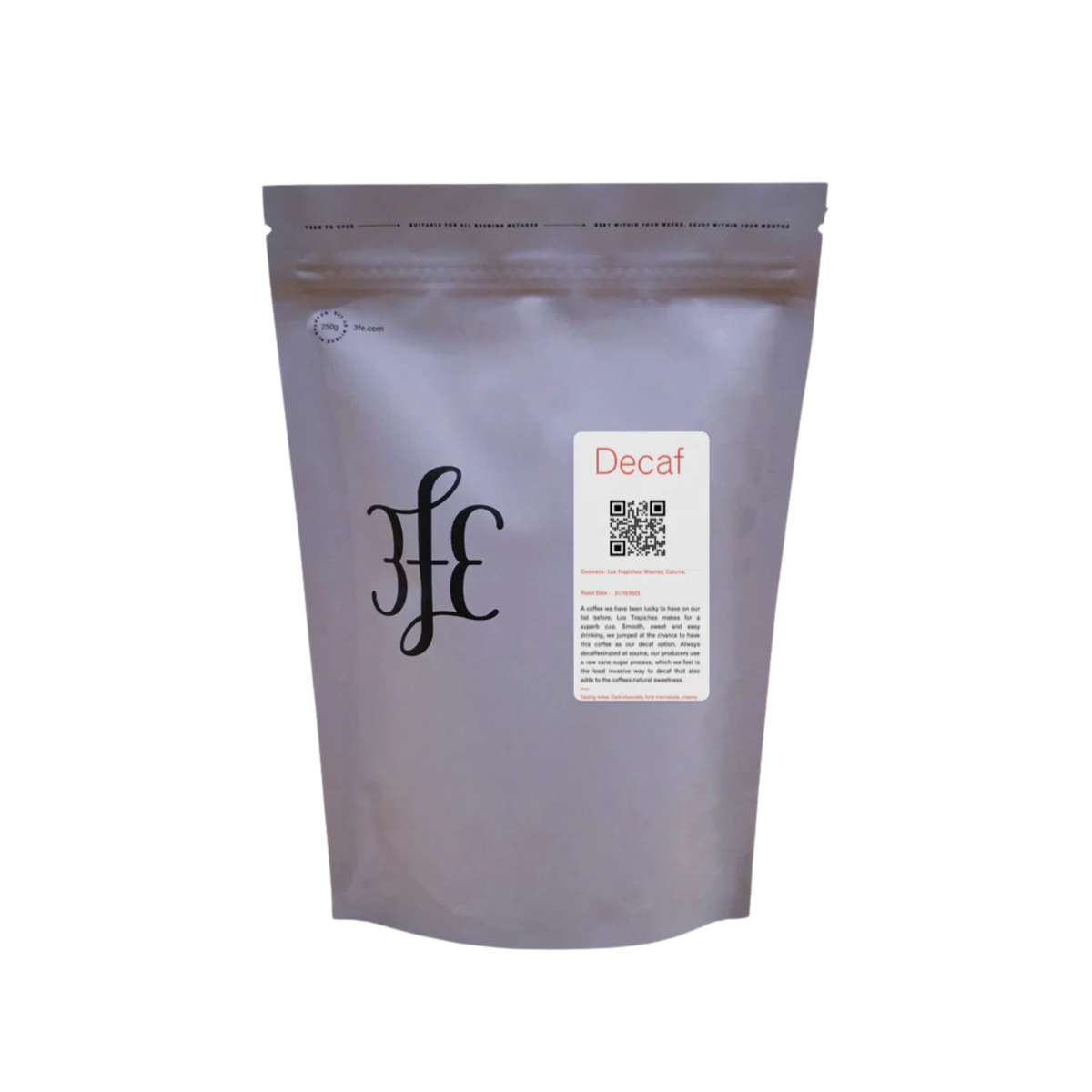 3fe Coffee - DECAF Colombia - Los Trapiches: Washed, Caturra, Colombia & Castillo